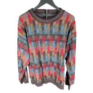 Protegé Abstract Knit Sweater Multicolor Women's L Vintage